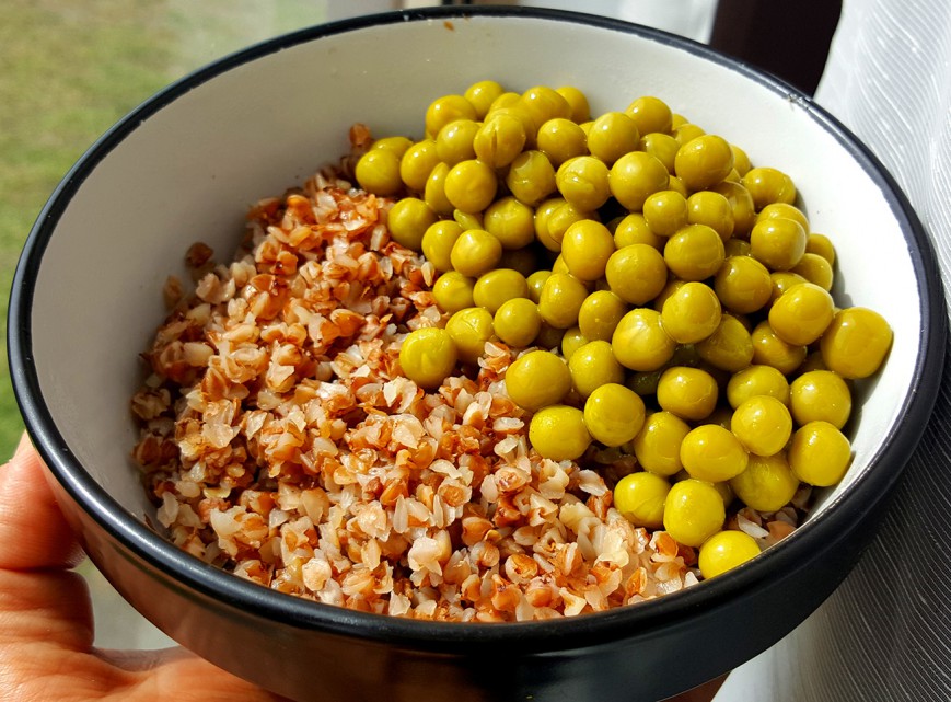 buckwheat and green peas