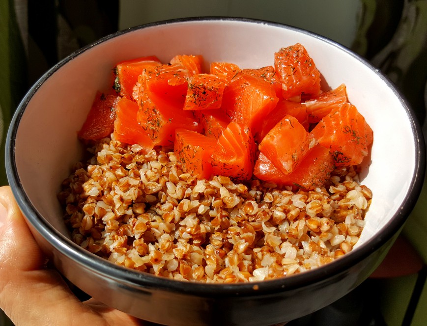 buckwheat with Salted Salmon